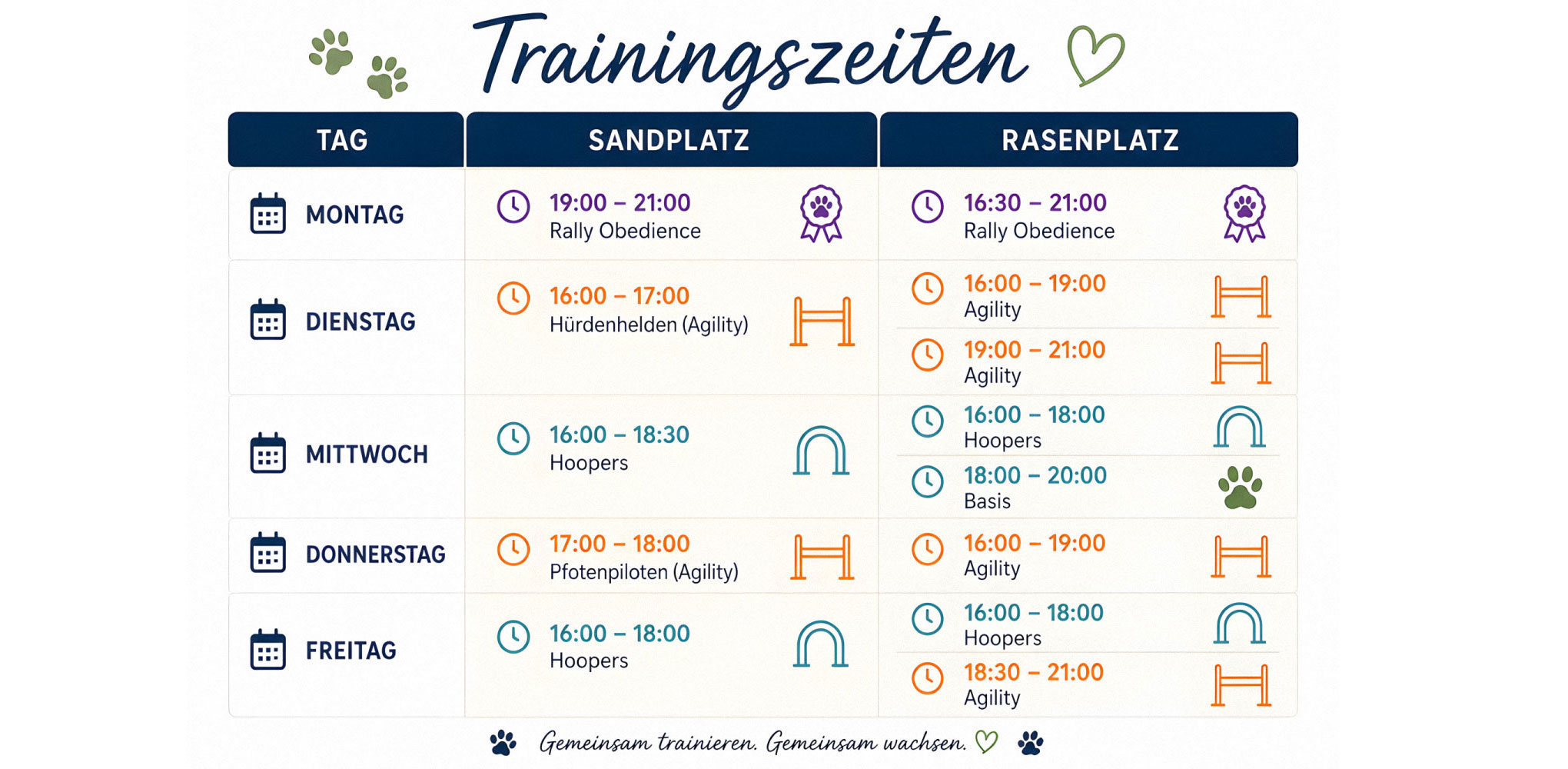 Trainingszeiten